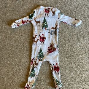 Pottery Barn Kids Christmas footie pajamas, 3-6 months, good condition